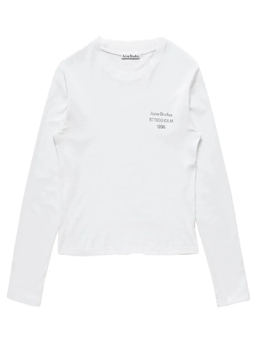 Women Distressed Logo T-Shirt Off White