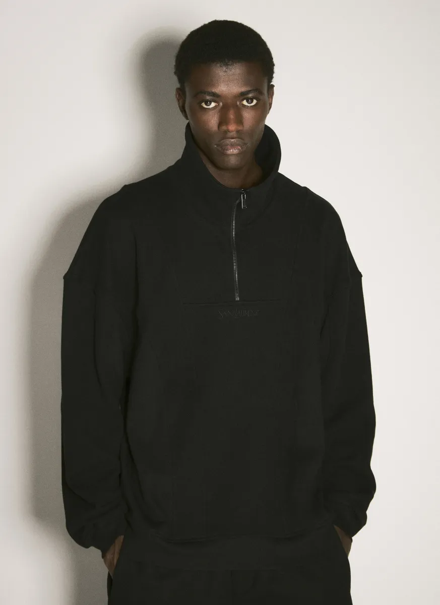 Logo Embroidery Half-Zip Sweatshirt