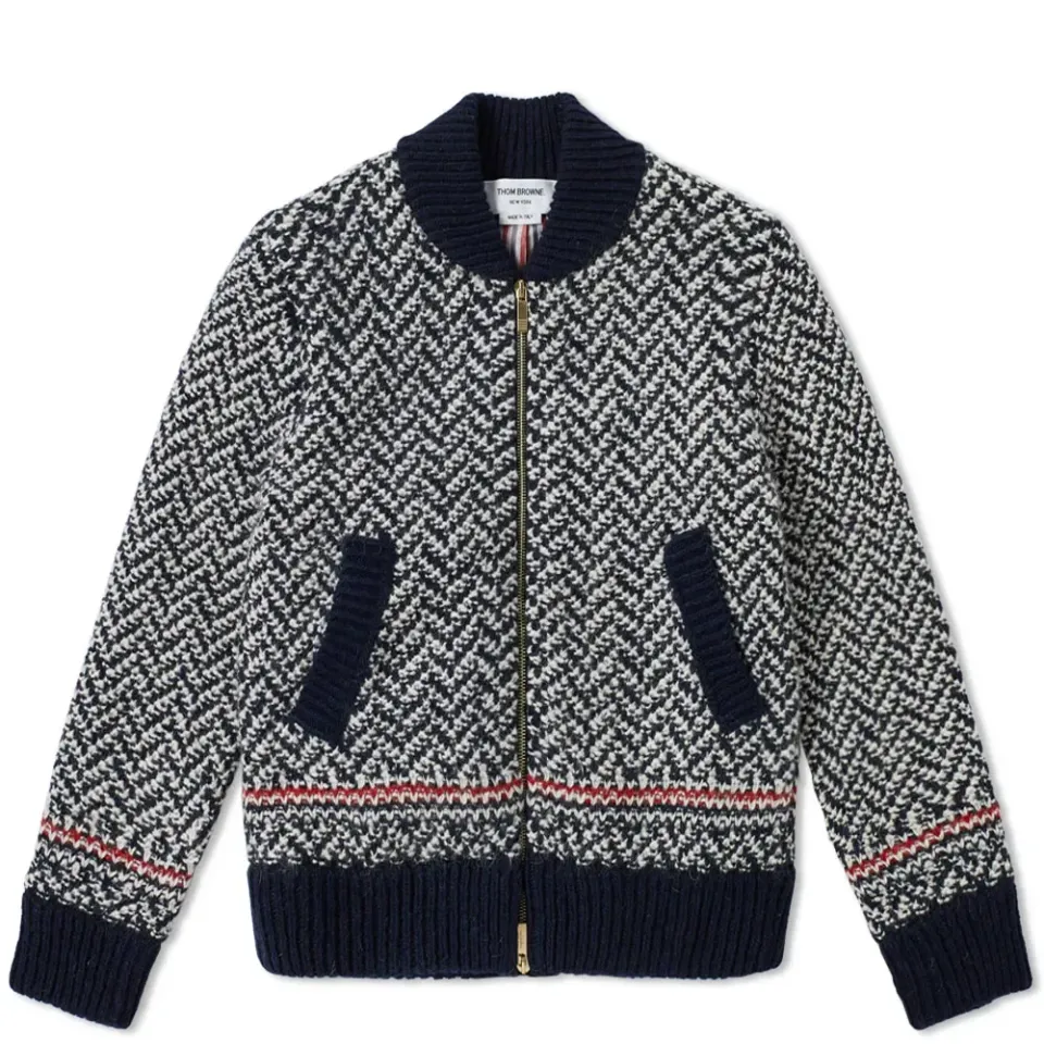 Herringbone Tweed Bomber Jacket
