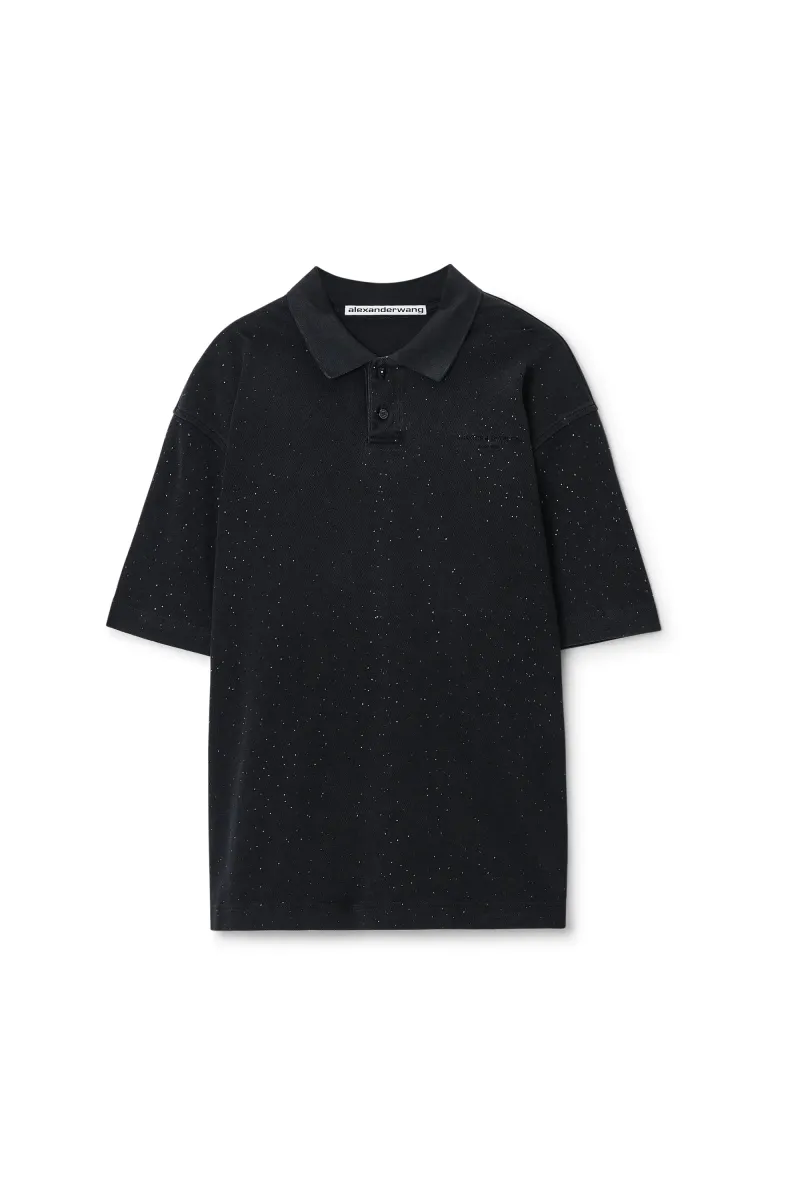 Crystal embellished Polo Tee