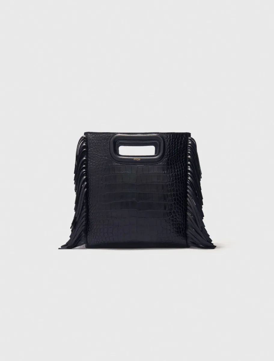 Crocodile-effect leather M bag