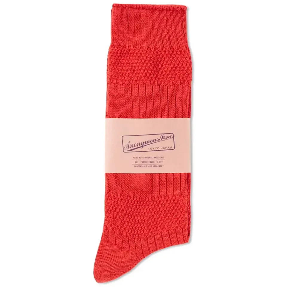 Moss Stitch Crew Sock