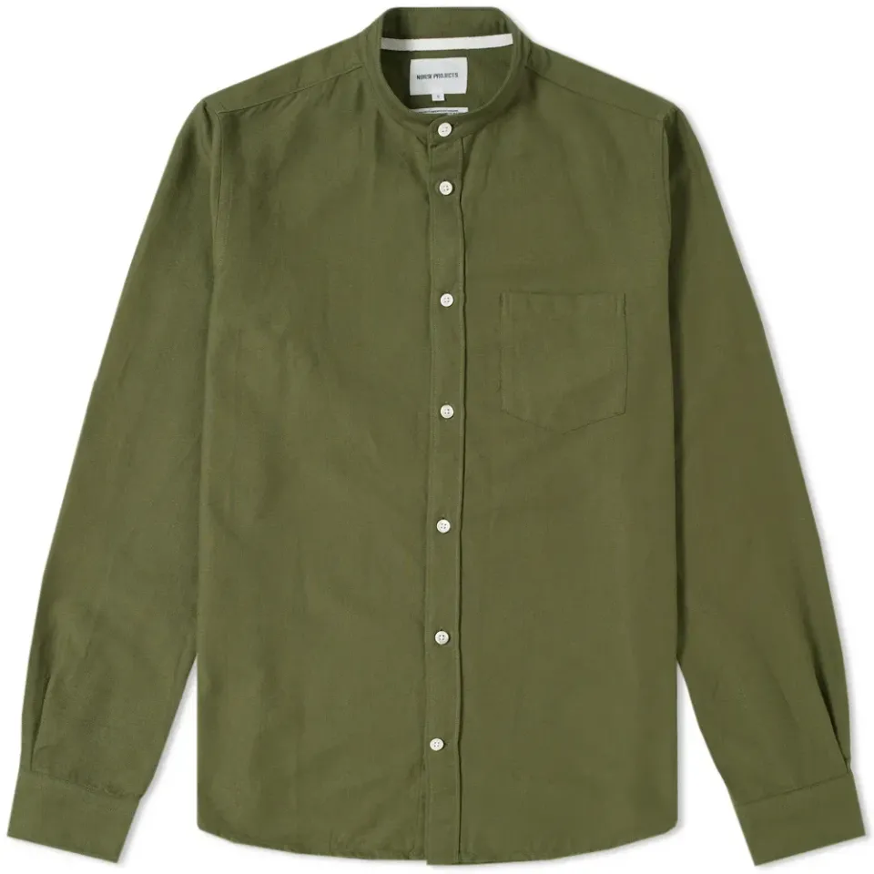 Hans Collarless Oxford Ripstop Shirt