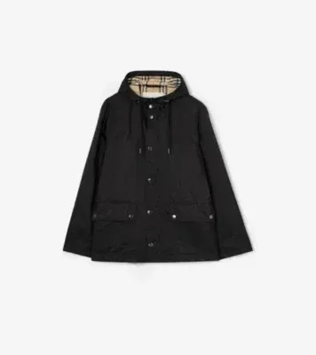Nylon Pembrey Hooded Jacket in Black