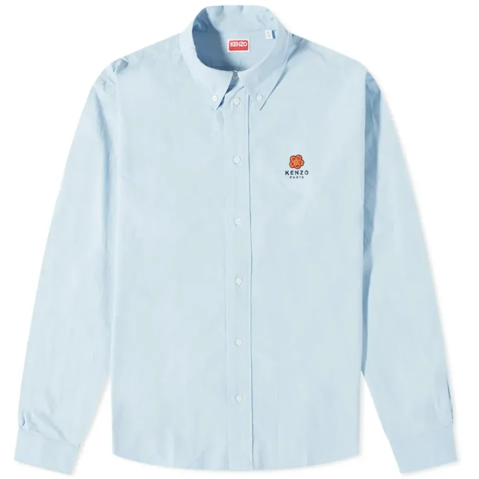 Logo Crest Button Down Poplin Shirt