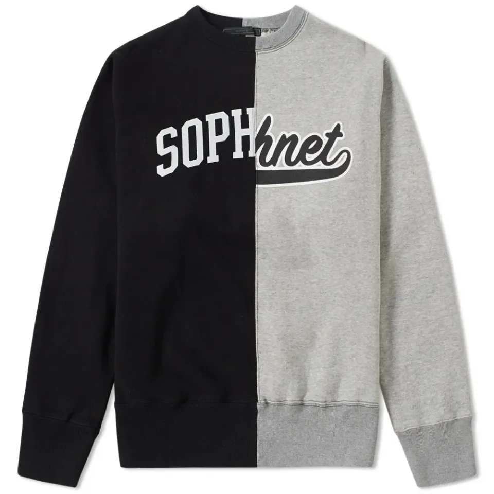SOPHNET. Split Logo Crew Sweat