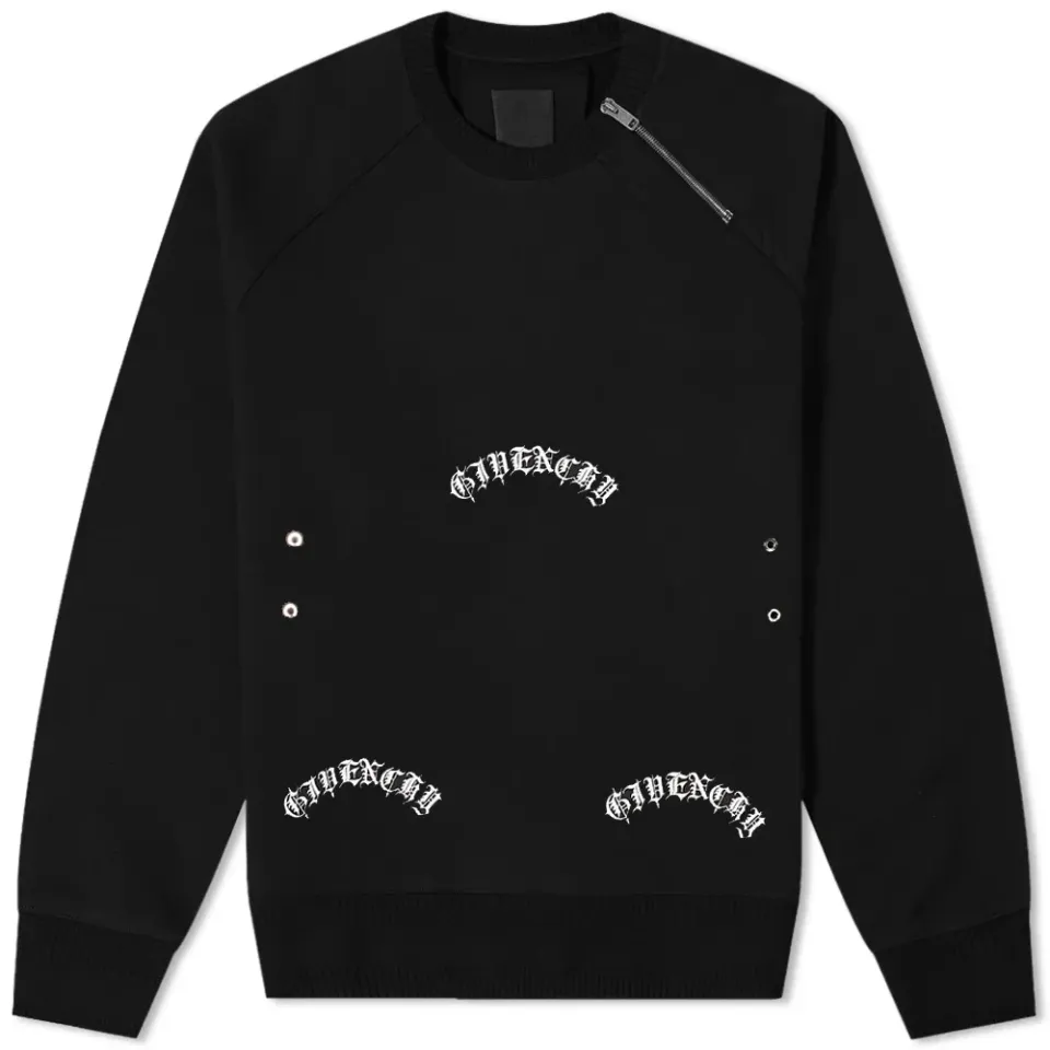 Oversized Power Of 3 Zip Crew Sweat