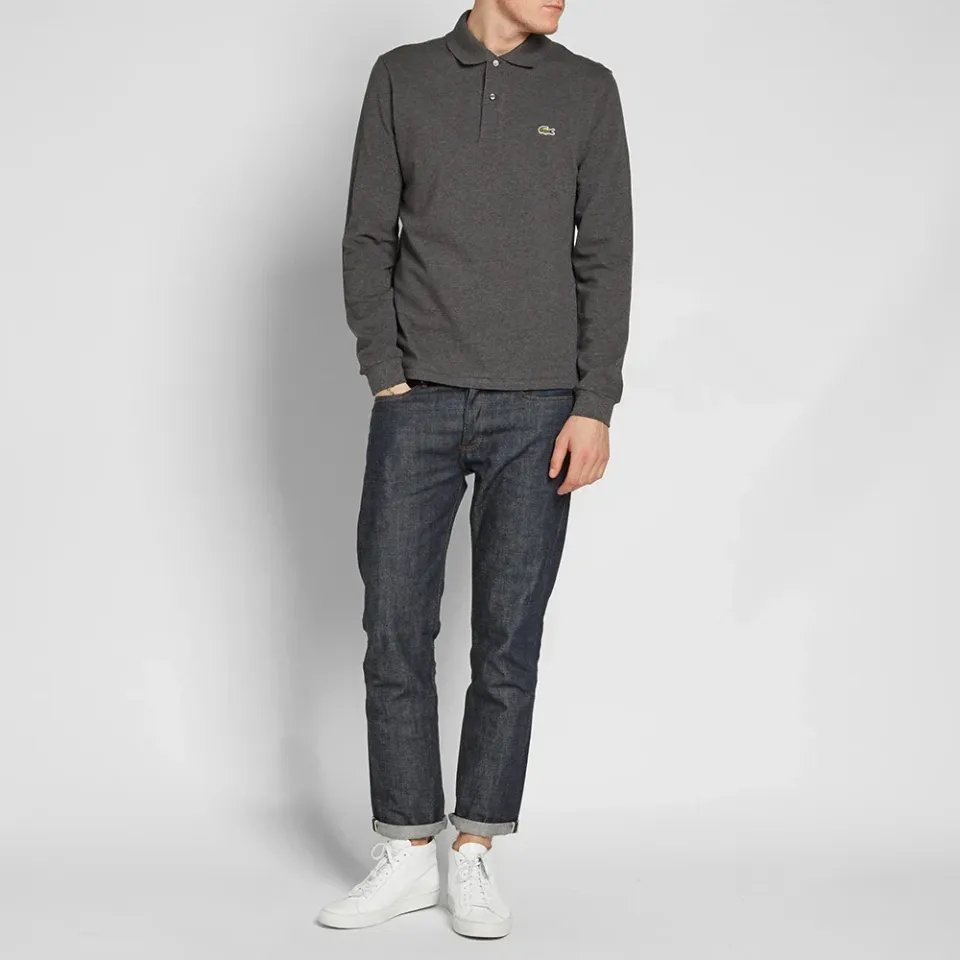 Long Sleeve Marl Pique Polo