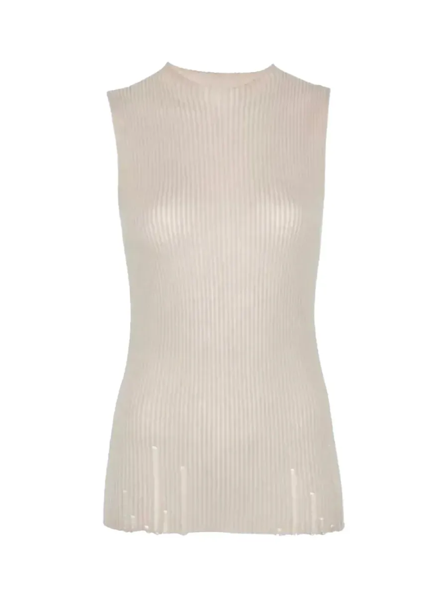 Sleeveless Top Tan