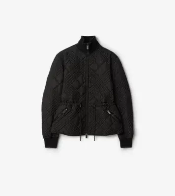 Micro Check-stitch Nylon Wakerley Jacket in Black