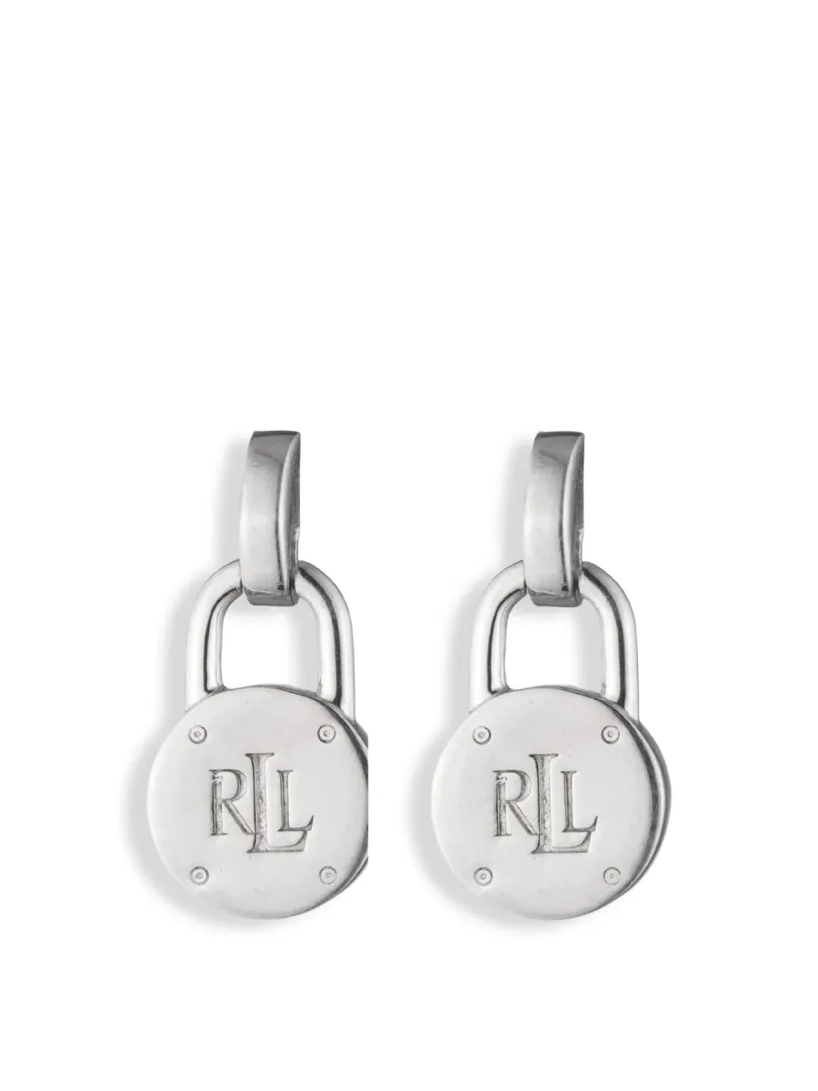 Sterling Silver Padlock Drop Earrings