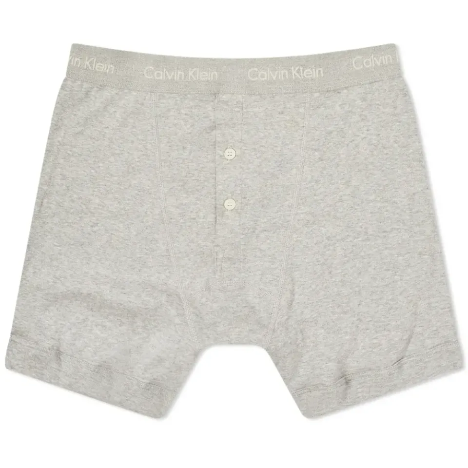 Grey Box Button Fly Boxer Brief