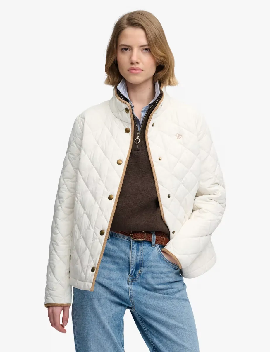 Quilted Estate Country Liner Jacket White