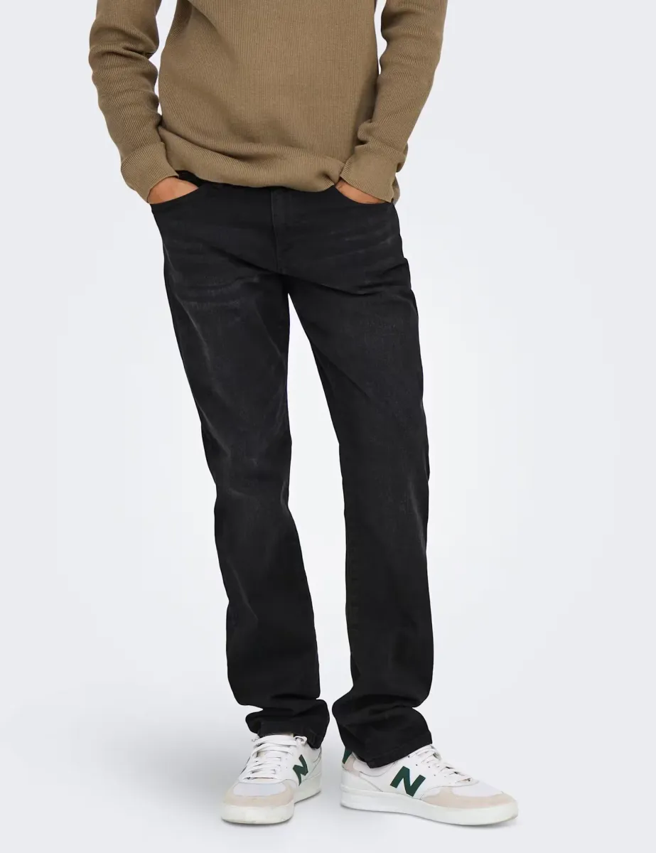 Regular Fit 5 Pocket Jeans Black