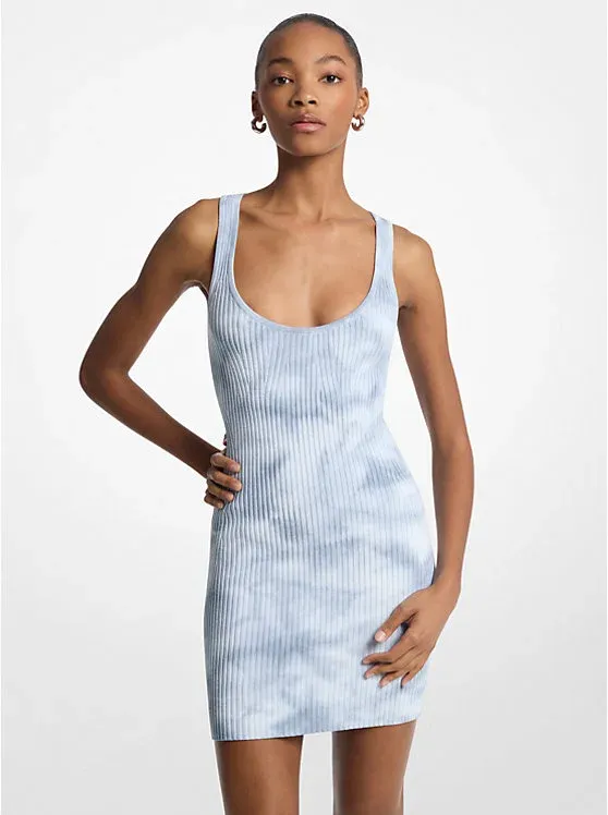 Ribbed Tie-Dye Tank Dress