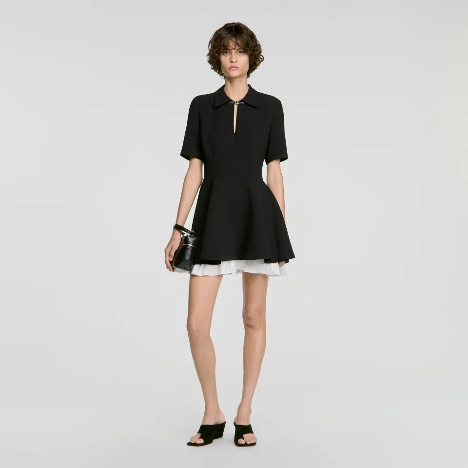 Short contrast skater dress