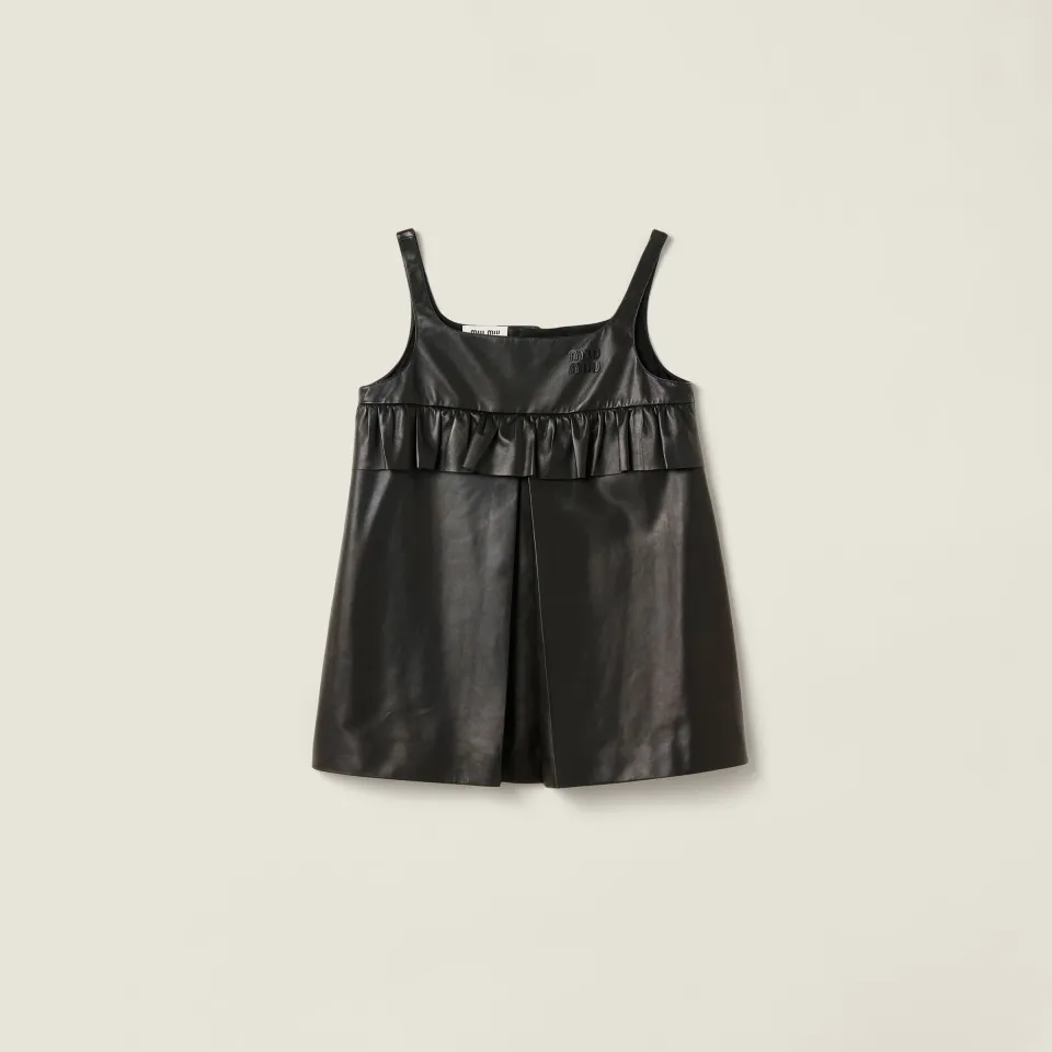 Nappa leather mini-dress