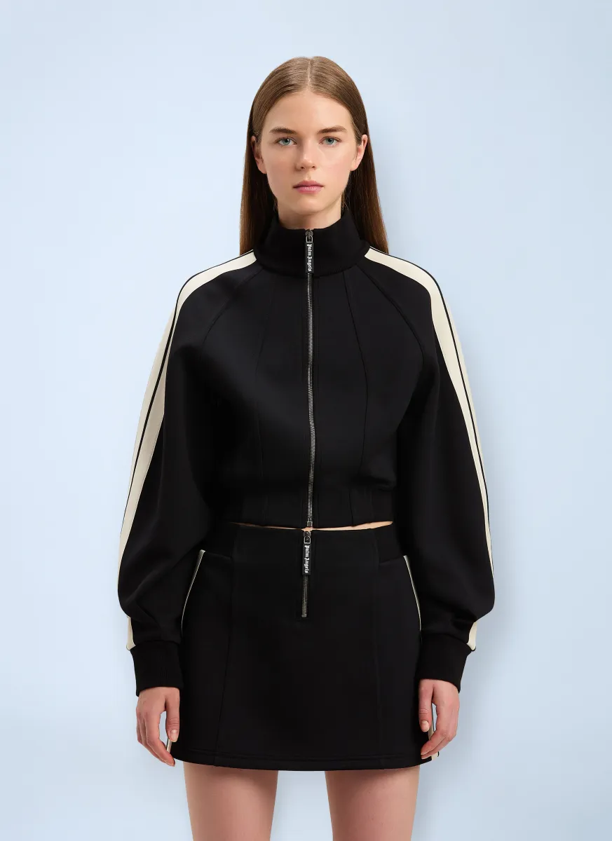 Cropped Neoprene Track Jacket
