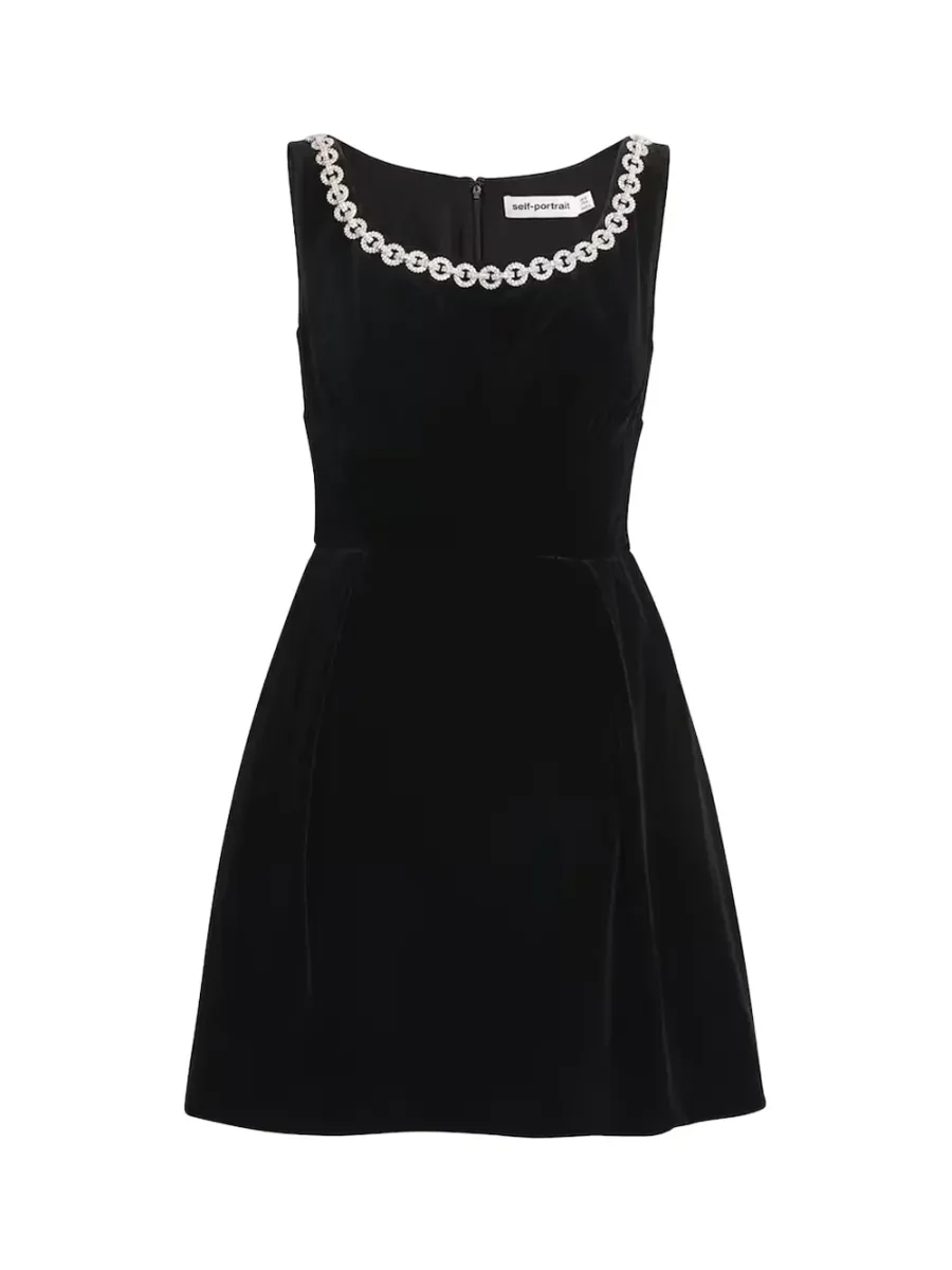 Velvet Mini Dress Black