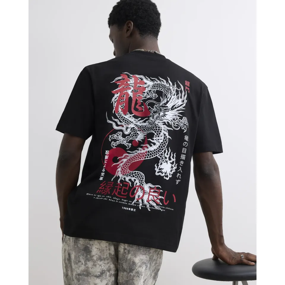 Cotton Japanese Dragon T-Shirt