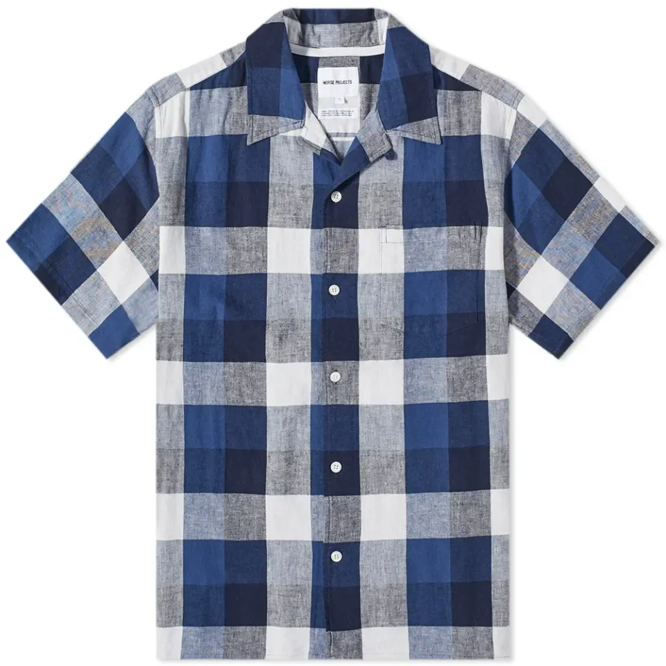 Carsten Cotton Linen Check Vacation Shirt