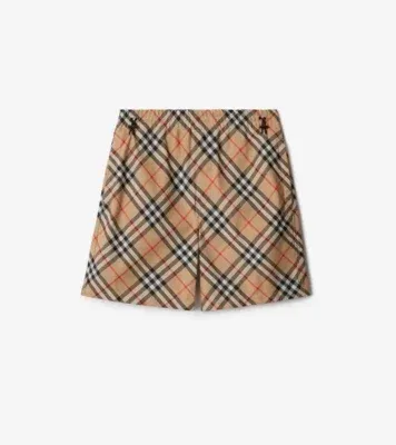 Check Shorts in Sand beige - Men, Nylon