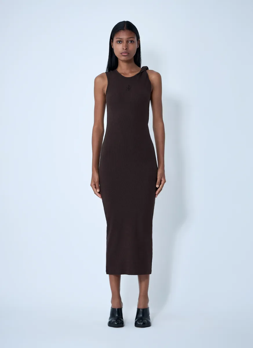 Logo Motif Rib Dress
