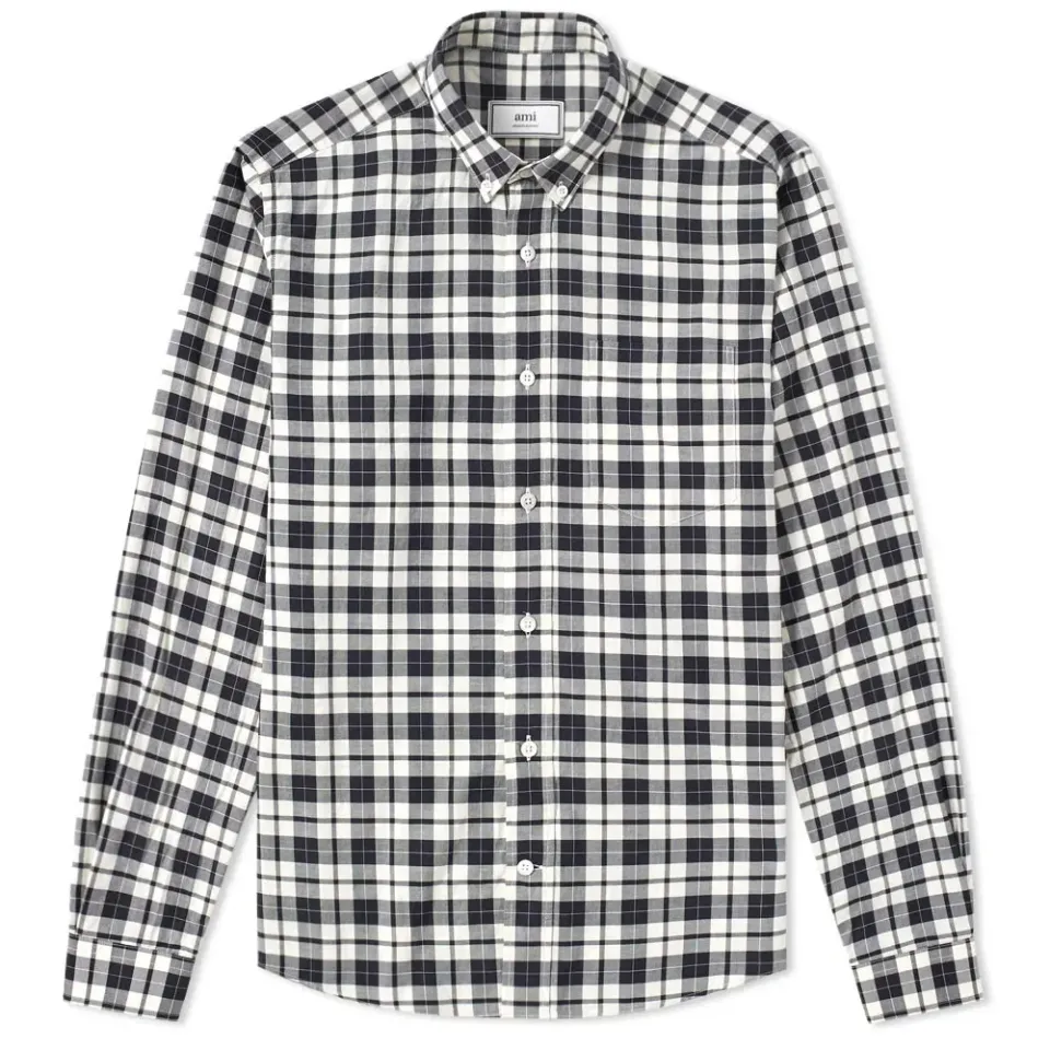 AMI Button Down Check Shirt