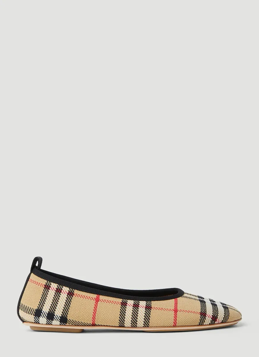 Vintage Check Ballerina Flats