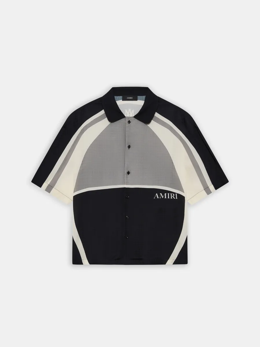 MA QUAD PANEL OVERSIZED CAMP SHIRT - Black