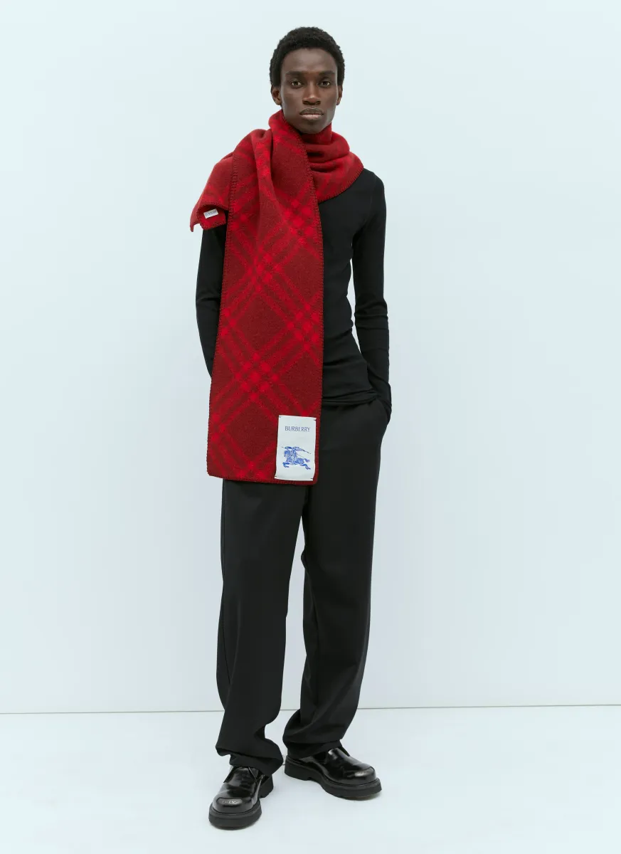 Check Wool Scarf