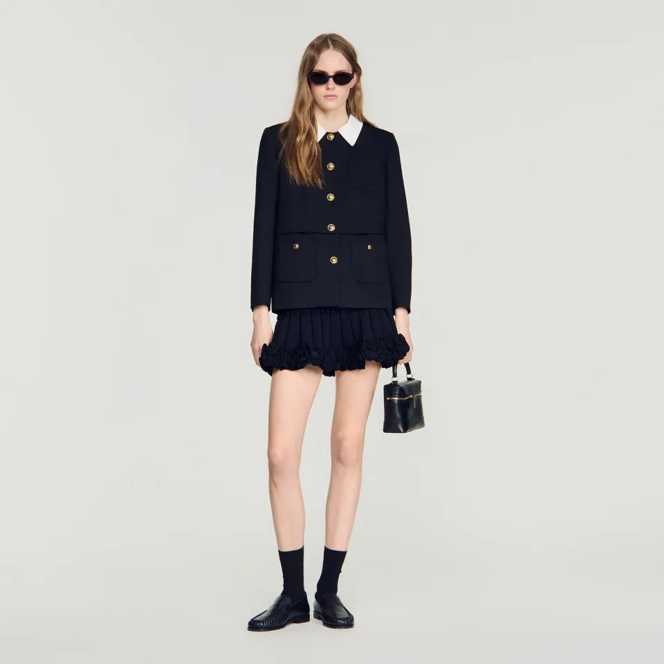 Jacket with contrast collar