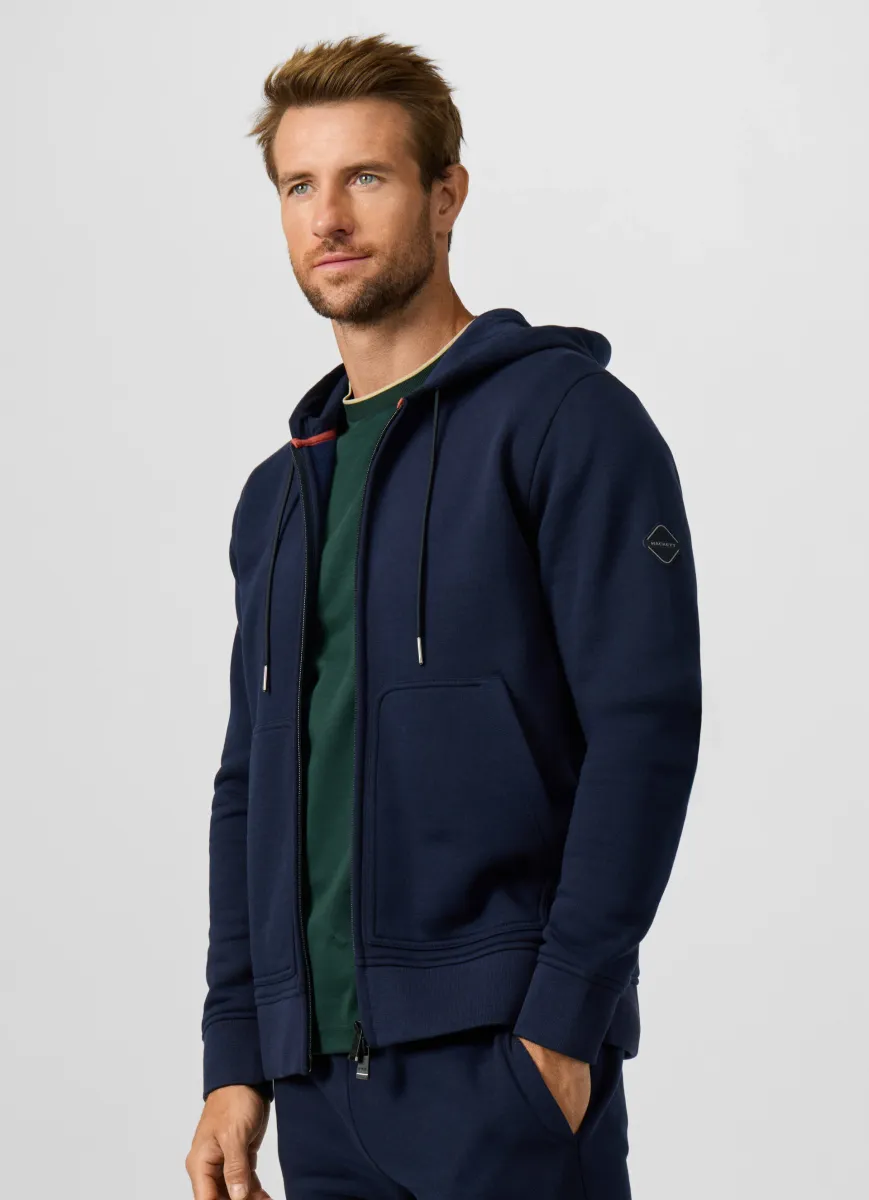 Luxe Branded Badge Full Zip Hooded Sweat