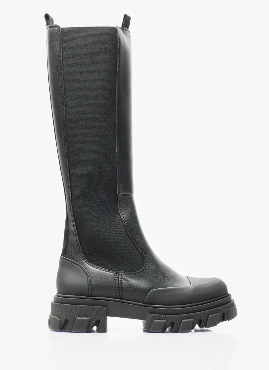 Cleated High Chelsea Boots