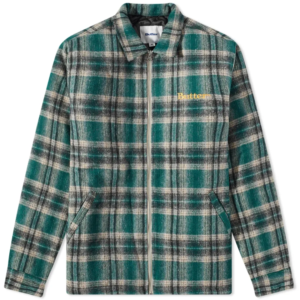 Insulated Plaid Zip Through Jacket