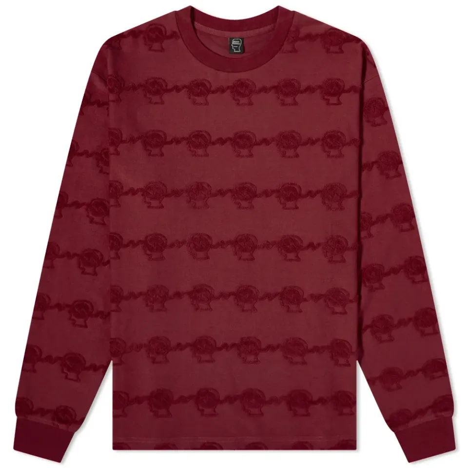 Running Head Textured Stripe Long Sleeve T-Shirt