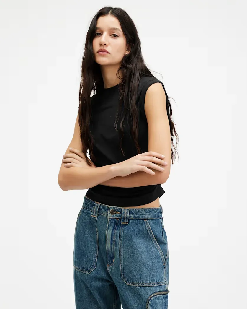 West Rolled Sleeve Slim Fit Tank Top