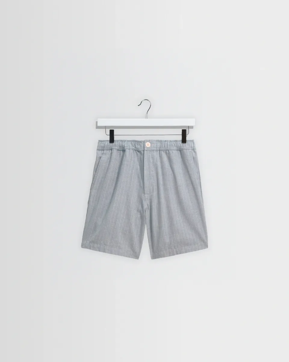 Kurt - Light Blue Herringbone Cotton Shorts