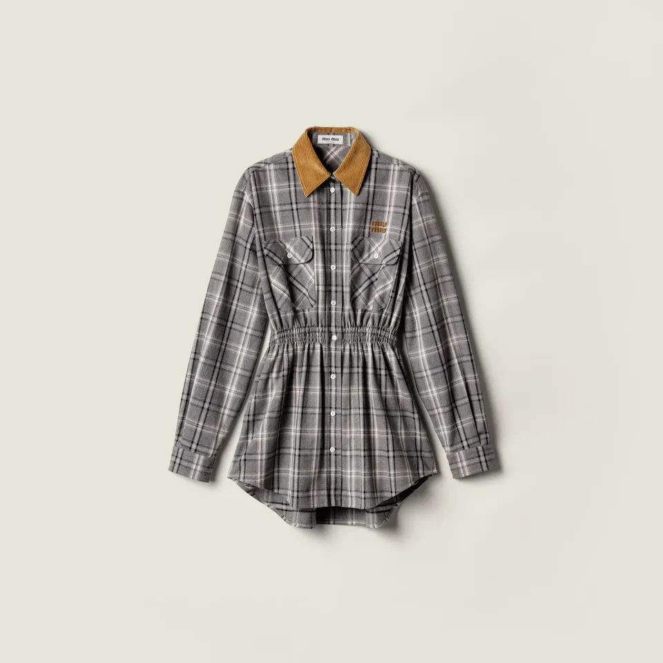 Flannel mini-dress