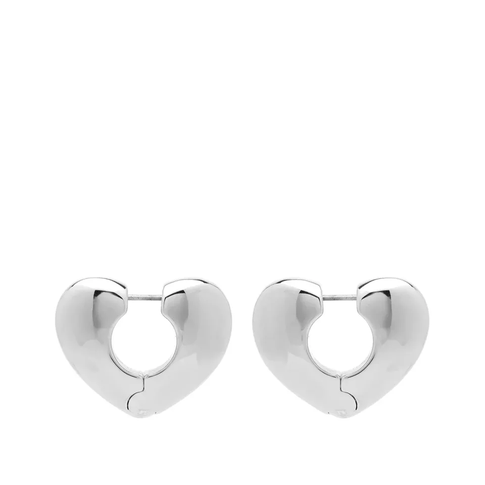 Bubble Heart Hoop Earrings