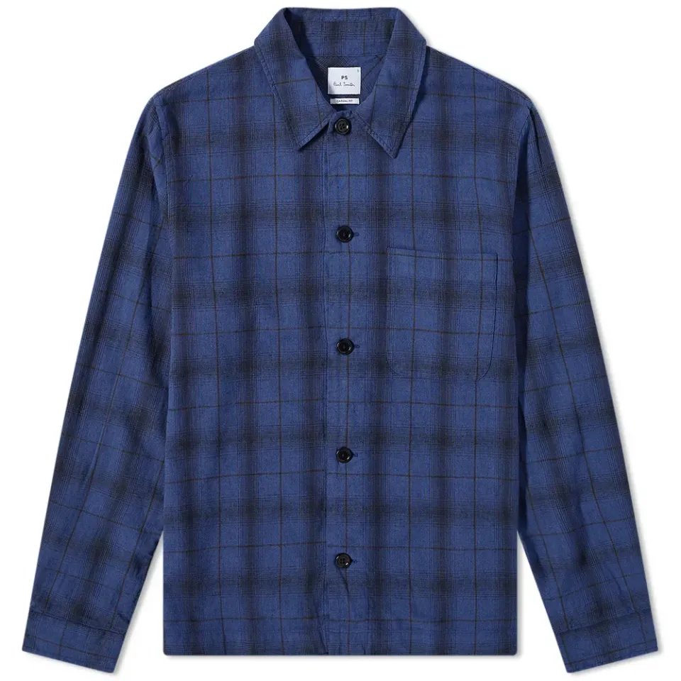 Drawcord Hem Checked Overshirt