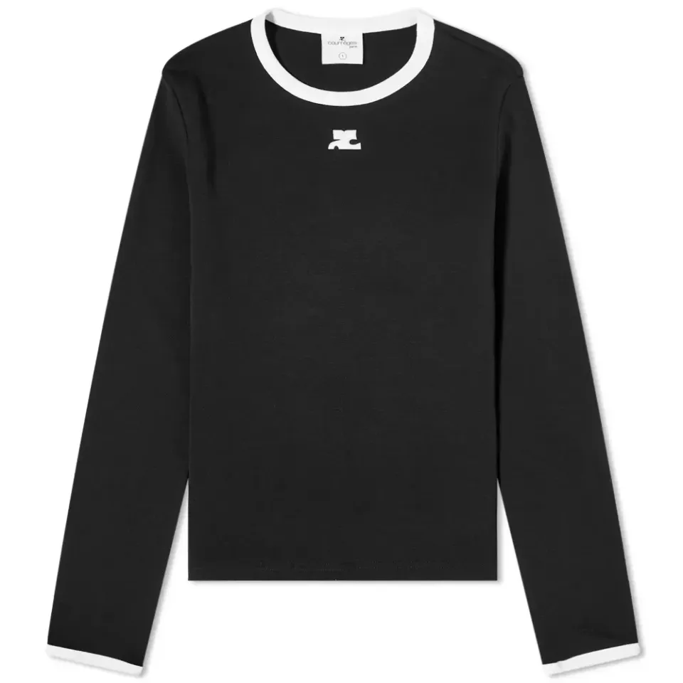 Courrèges Long Sleeve Cotton Rib T-Shirt