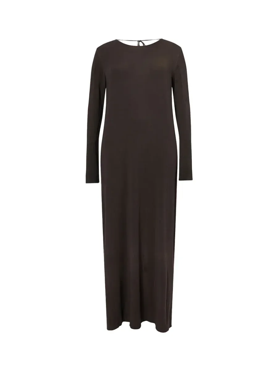 long-sleeve maxi dress Brown
