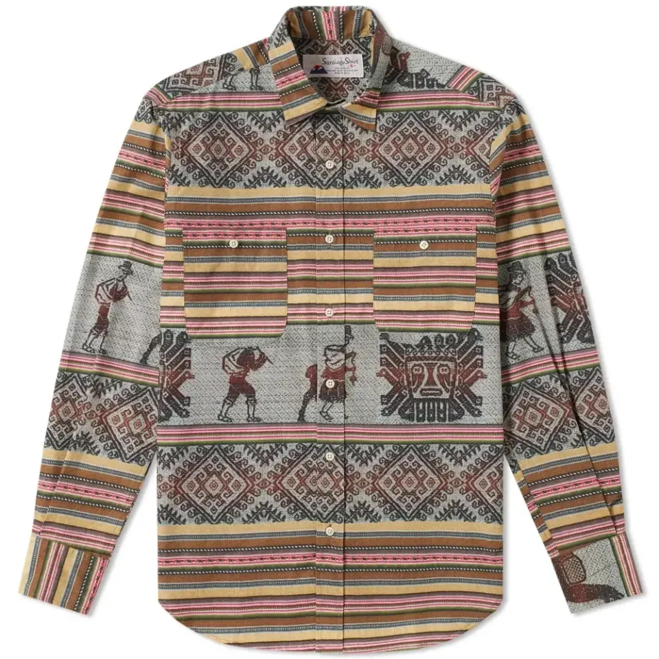 Santiago Shirt by Gitman Alpaca Print Shirt