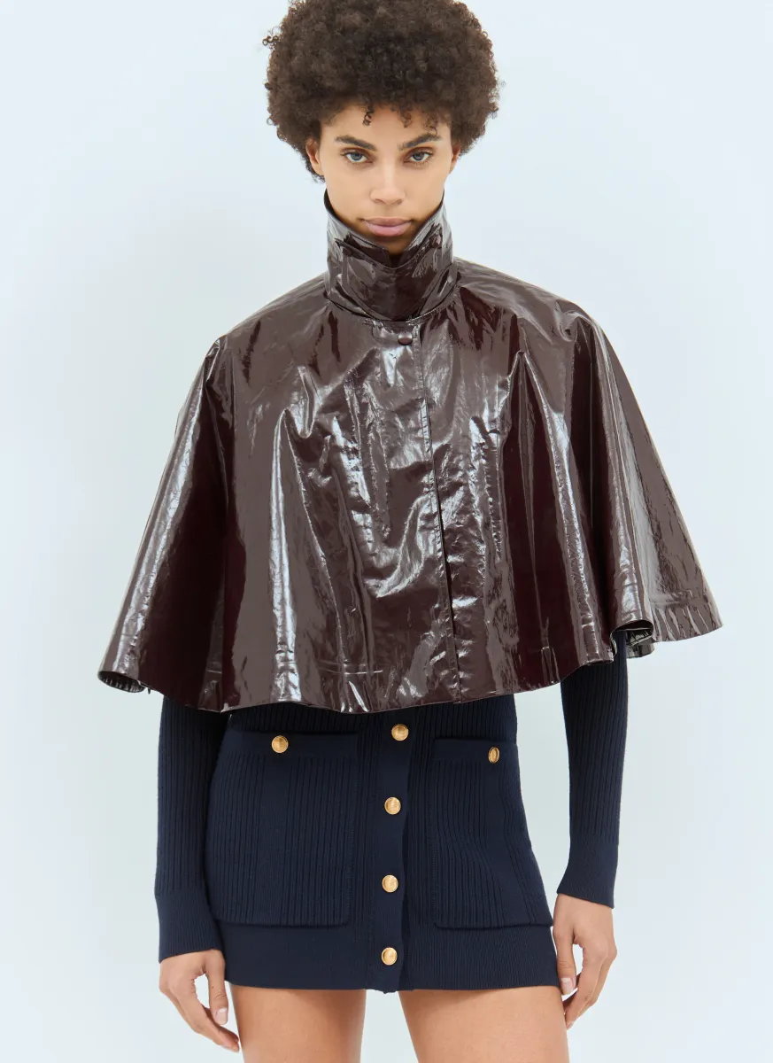 Lacquered Cropped Poncho