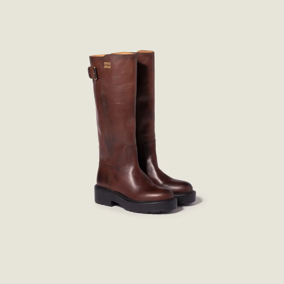 Leather boots