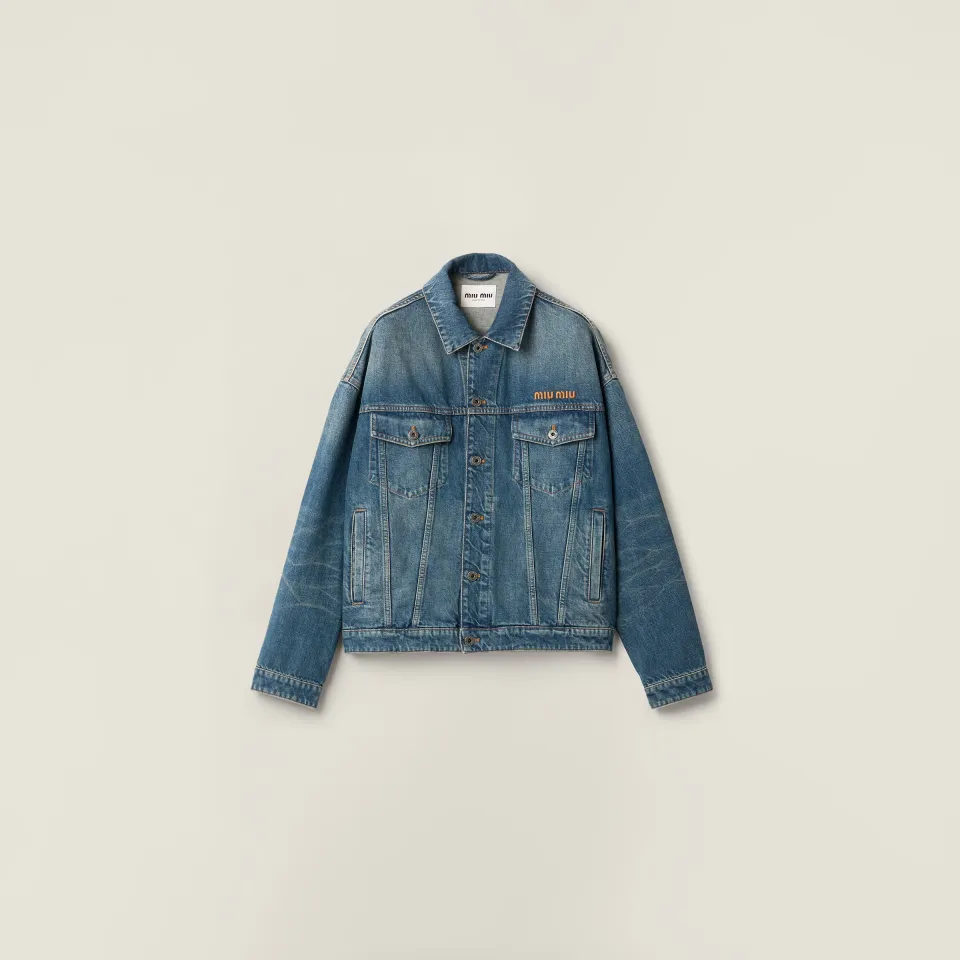 Denim blouson jacket