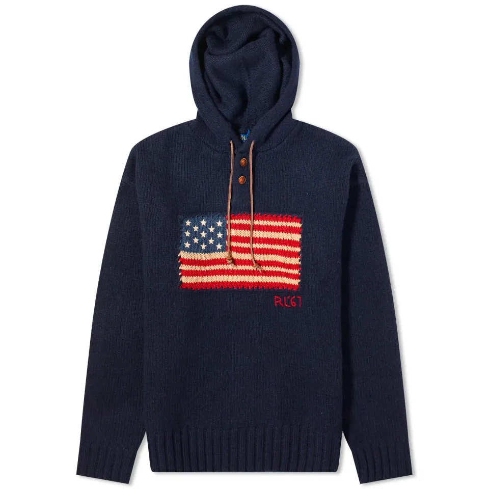 Flag Knitted Hoodie
