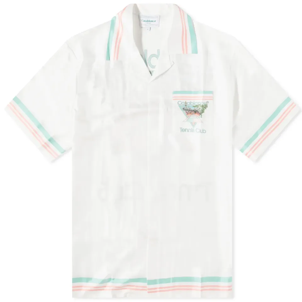 Tennis Club Short Sleeve Silk Shirt