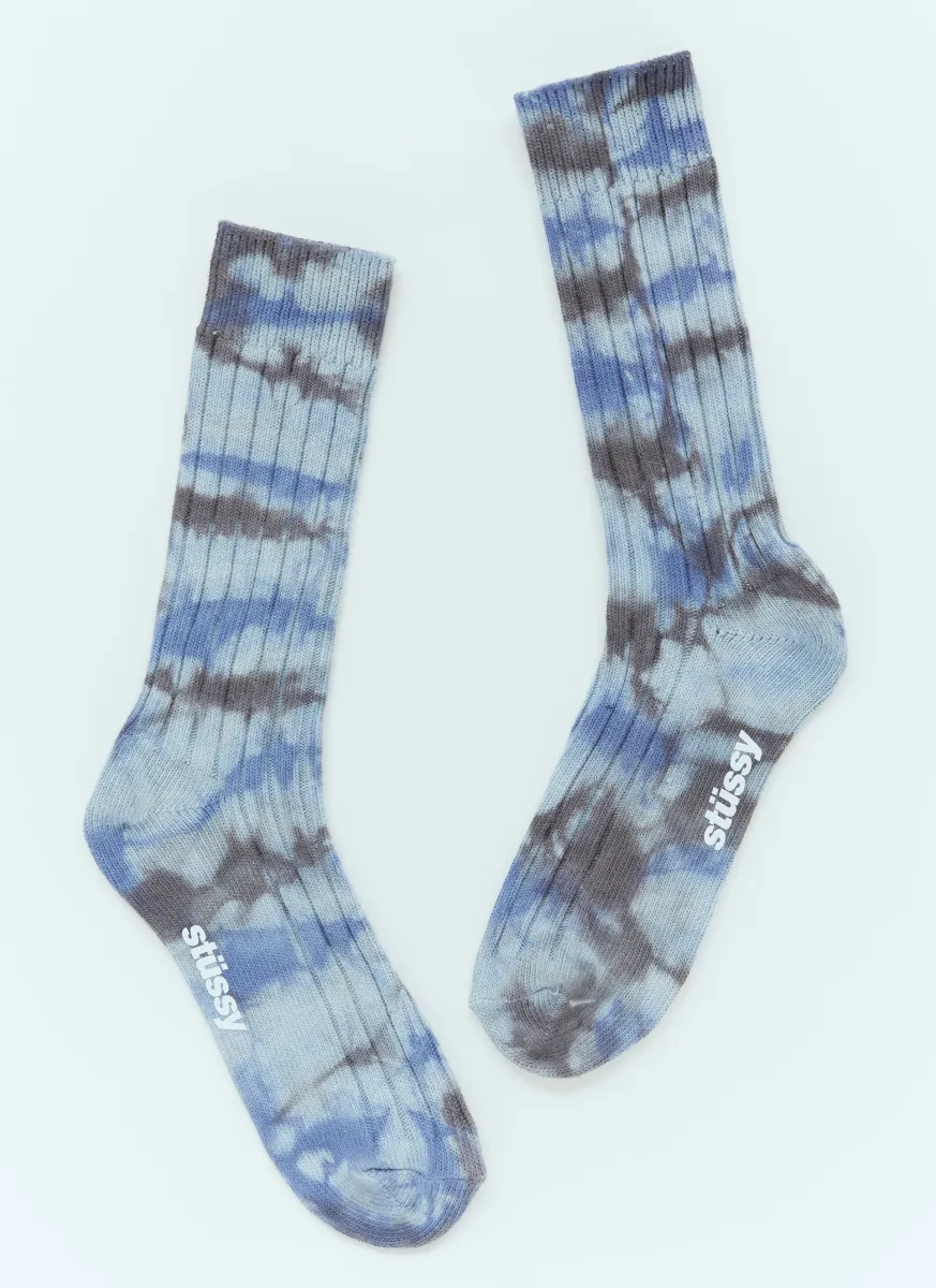 Multi-Dyed Ribbed Socks